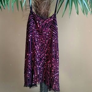 Free People hot pink sequin dress